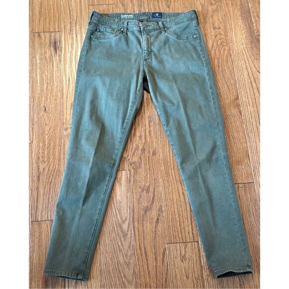 Ag Adriano Goldshmied the Abbey mid rise super skinny fit green jeans 30 - Picture 13 of 14